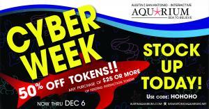 Austin Aquarium Cyber Week Monday 50% Off Tokens Animal Encounters